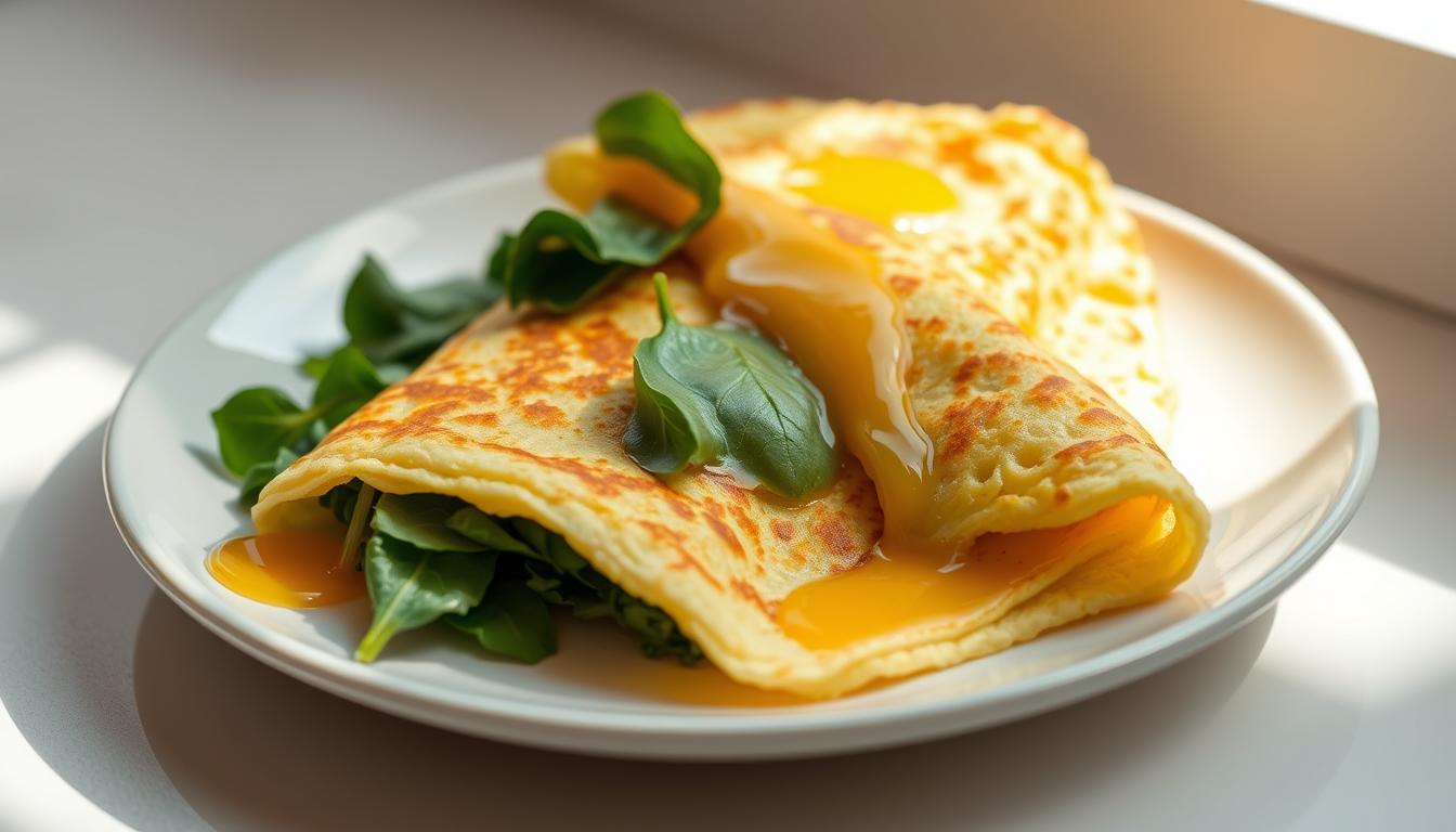 Healthy omelette with spinach